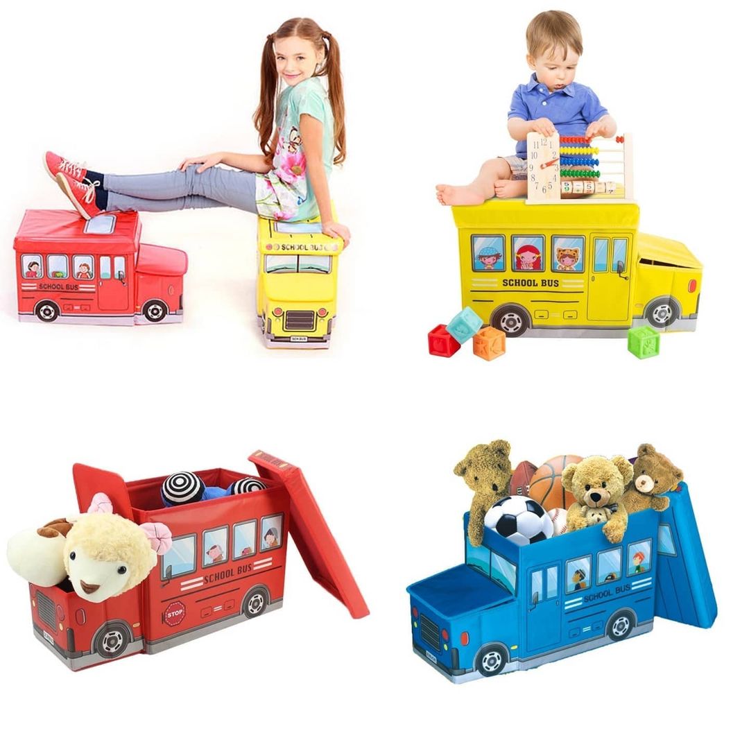 🧺 ПУФ-ОРГАНАЙЗЕР ДЛЯ ИГРУШЕК «School Bus»