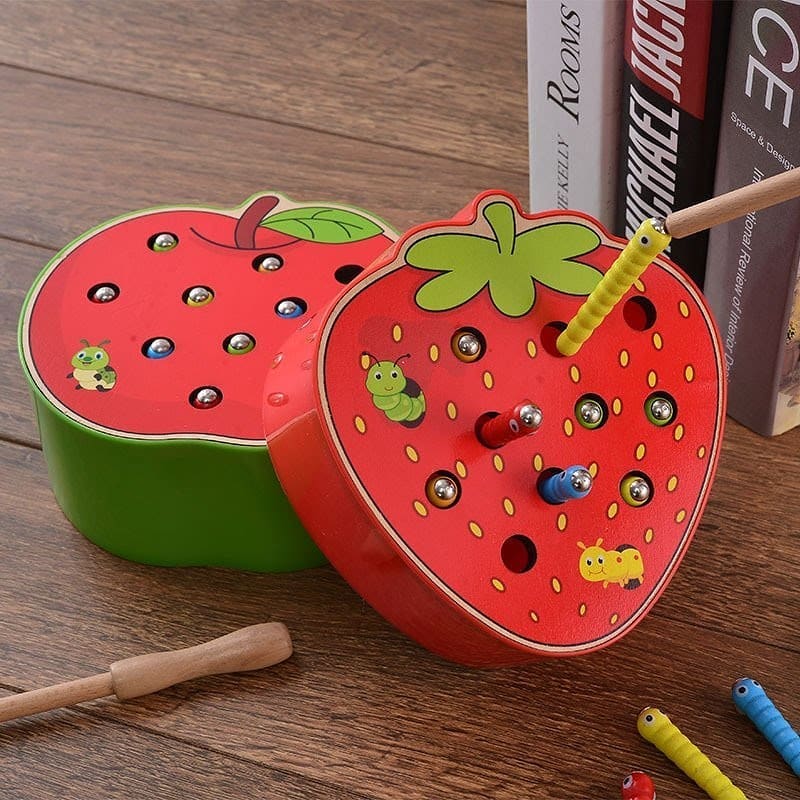 🍏🍓 🐛  МАГНИТНАЯ РЫБАЛКА С ЧЕРВЯЧКАМИ «Яблоко» / «Клубника»