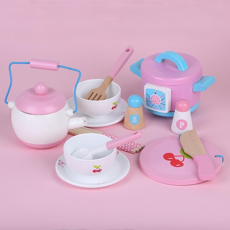 🍵 ДЕРЕВЯННЫЙ НАБОР СТОЛОВОГО СЕРВИЗА (14 предметов)