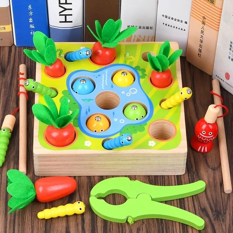 🥕🐛🐠 РАЗВИВАЮЩИЙ НАБОР «3в1» «МОРКОВКИ — ЧЕРВЯЧКИ — РЫБКИ»