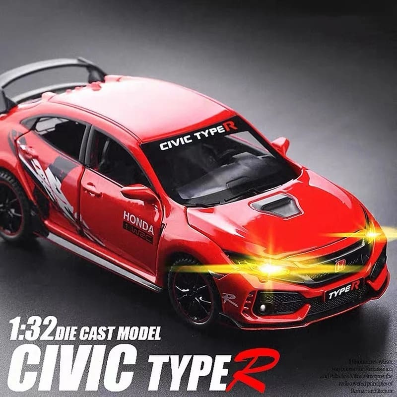 🚘 МЕТАЛЛИЧЕСКАЯ МОДЕЛЬ «HONDA CIVIC TYPE R» в подарочной коробке (1:32 масшт.)