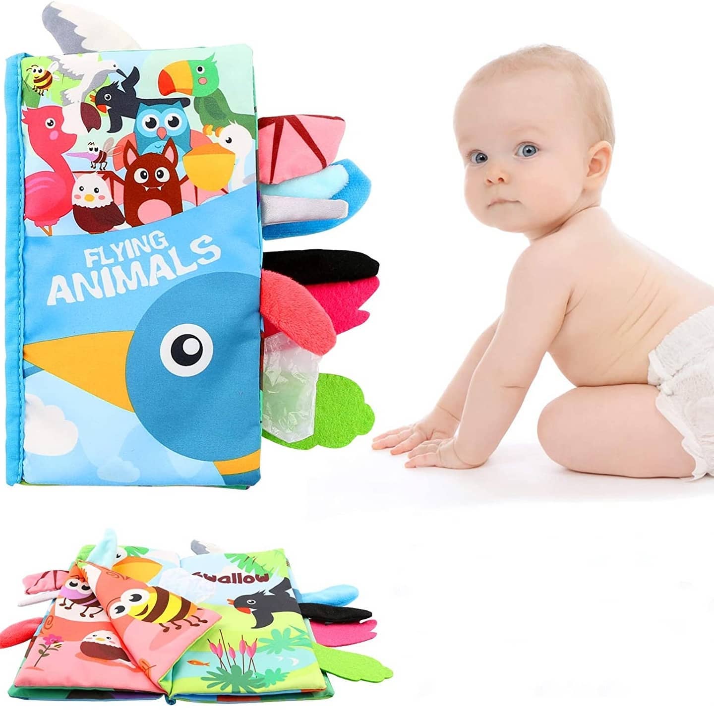 📚 МЯГКИЕ ТАКТИЛЬНЫЕ КНИЖКИ С ХВОСТАМИ «Baby book»