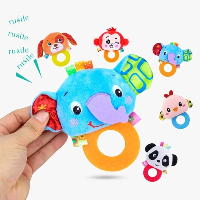 👶 МЯГКАЯ ПОГРЕМУШКА С КОЛЬЦОМ-ПРОРЕЗЫВАТЕЛЕМ