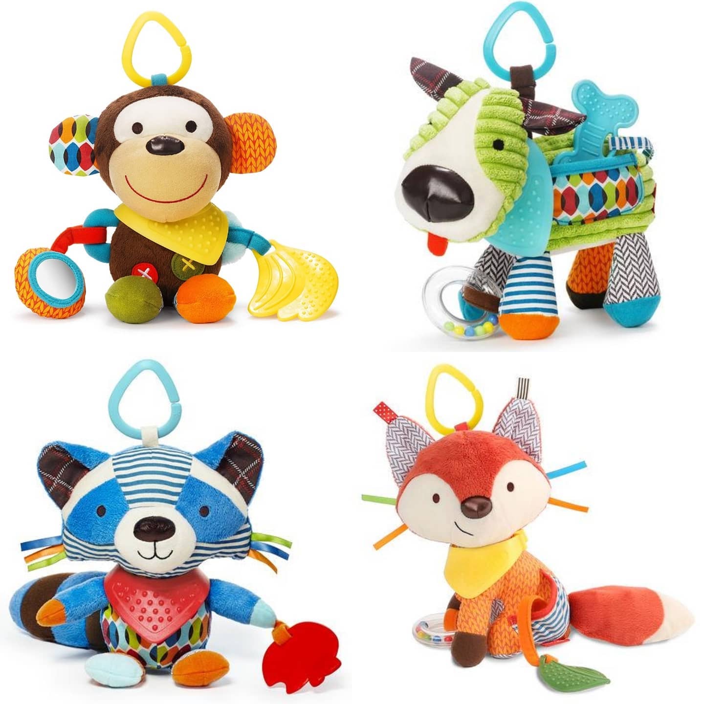 🦊🐵🦁 МЯГКИЕ РАЗВИВАЮЩИЕ ИГРУШКИ-ПОДВЕСКИ С ПРОРЕЗЫВАТЕЛЯМИ (в ассортименте)