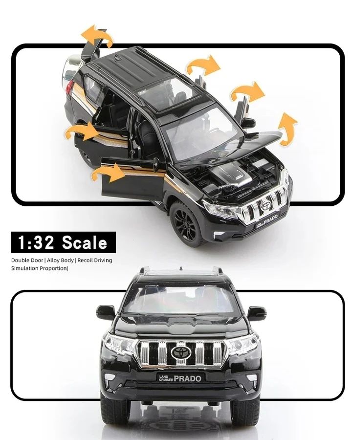 🚙 МЕТАЛЛИЧЕСКАЯ МОДЕЛЬ «Toyota Land Cruiser Prado» (1:32 масшт.)