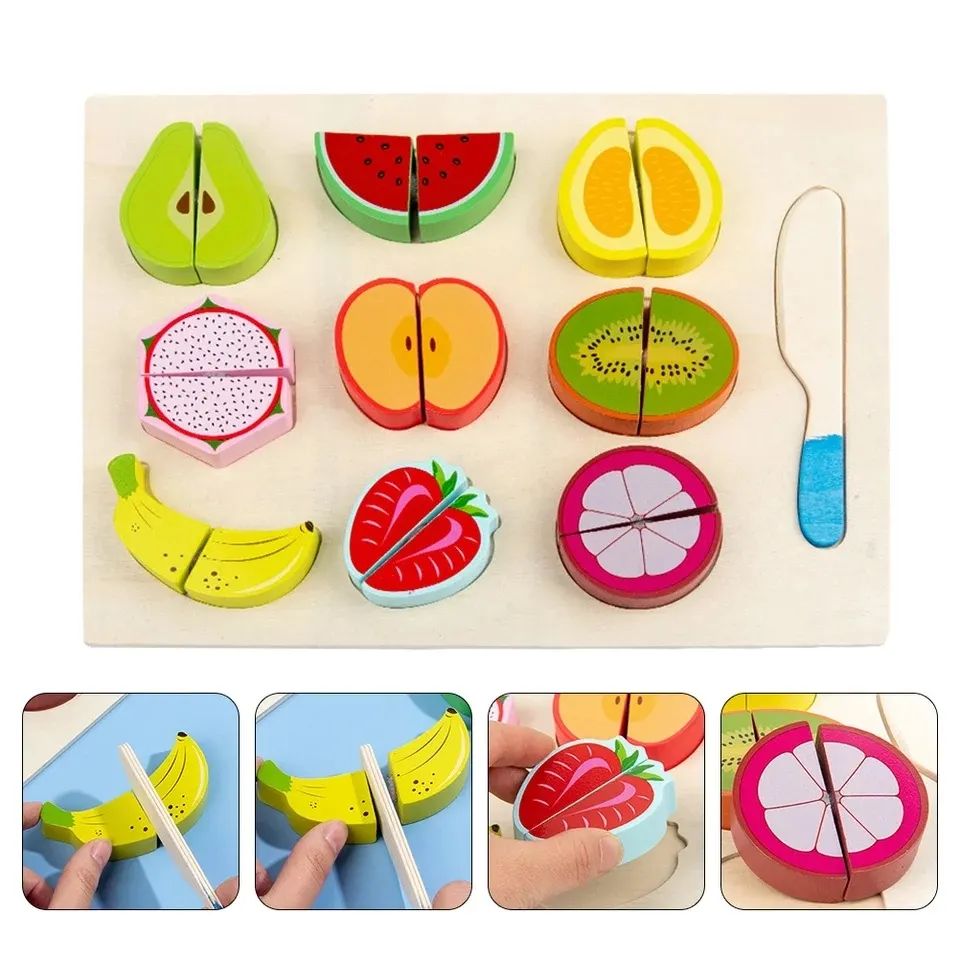 🍉🥝 ДЕРЕВЯННАЯ НАРЕЗКА «Фрукты» на липучках