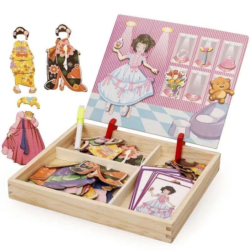 👗👘 МАГНИТНАЯ ИГРА-ОДЕВАШКА «Принцесса» + доска-планшет для рисования