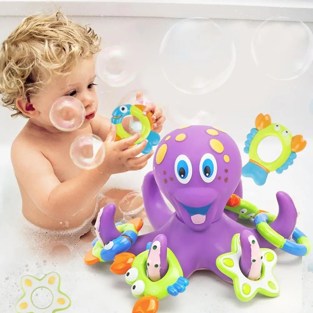 🐙 ИГРУШКА ДЛЯ ВАННЫ «Осьминог» с кольцами-игрушками