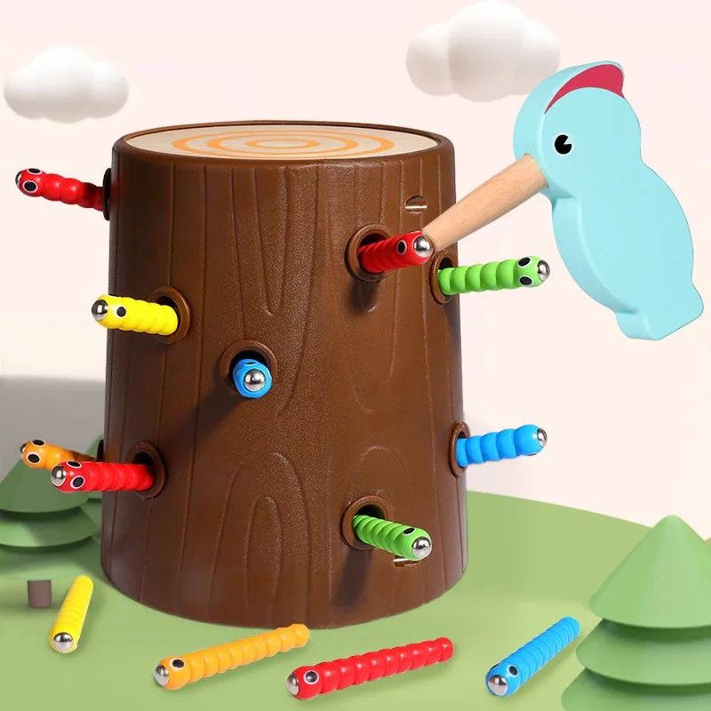🐛 МАГНИТНАЯ ИГРА-РЫБАЛКА «Поймай червячка»