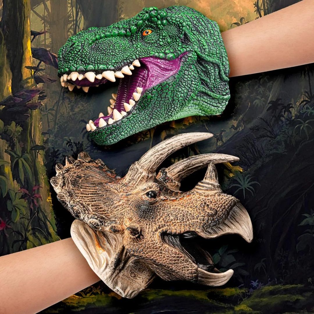🦖 КУКЛА-ПЕРЧАТКА «ГОЛОВА ДИНОЗАВРА» (Тираннозавр/Трицератопс/Спинозавр)