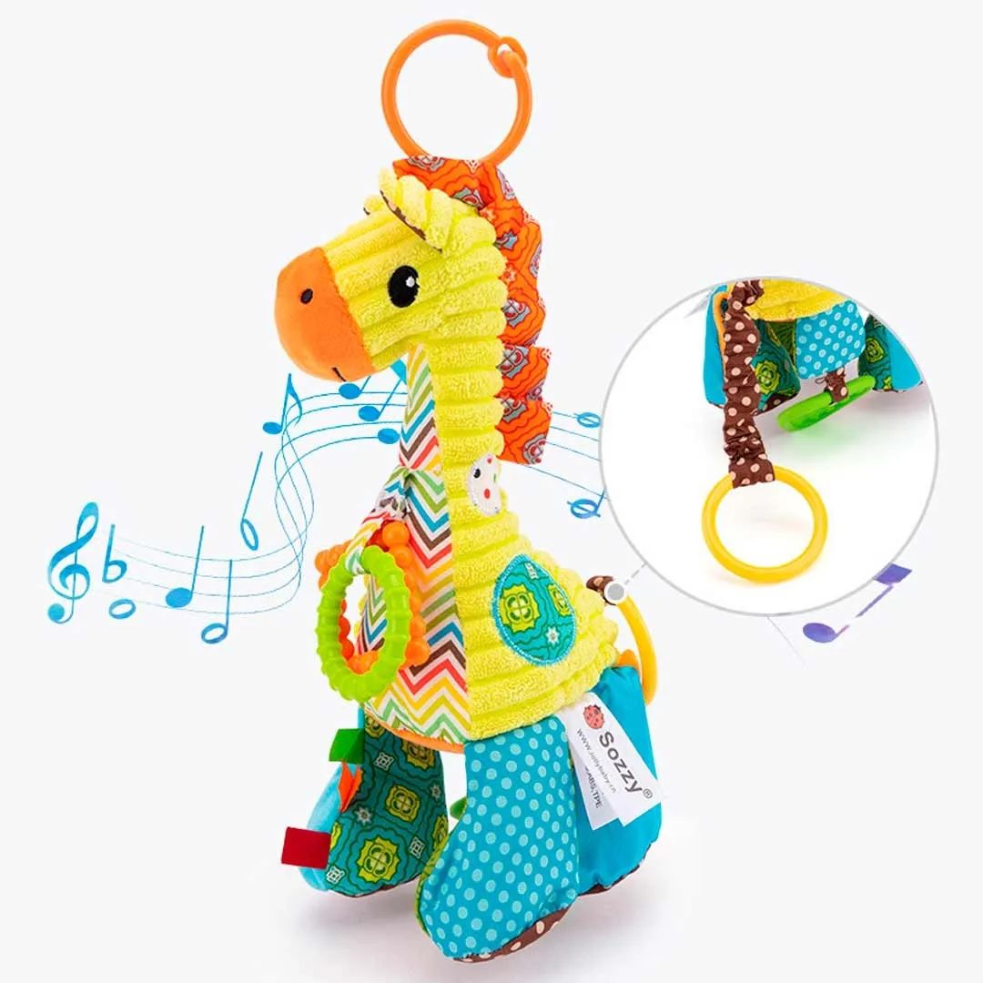 🦒 МЯГКАЯ МУЗЫКАЛЬНАЯ ИГРУШКА-ПОДВЕСКА «Жираф»