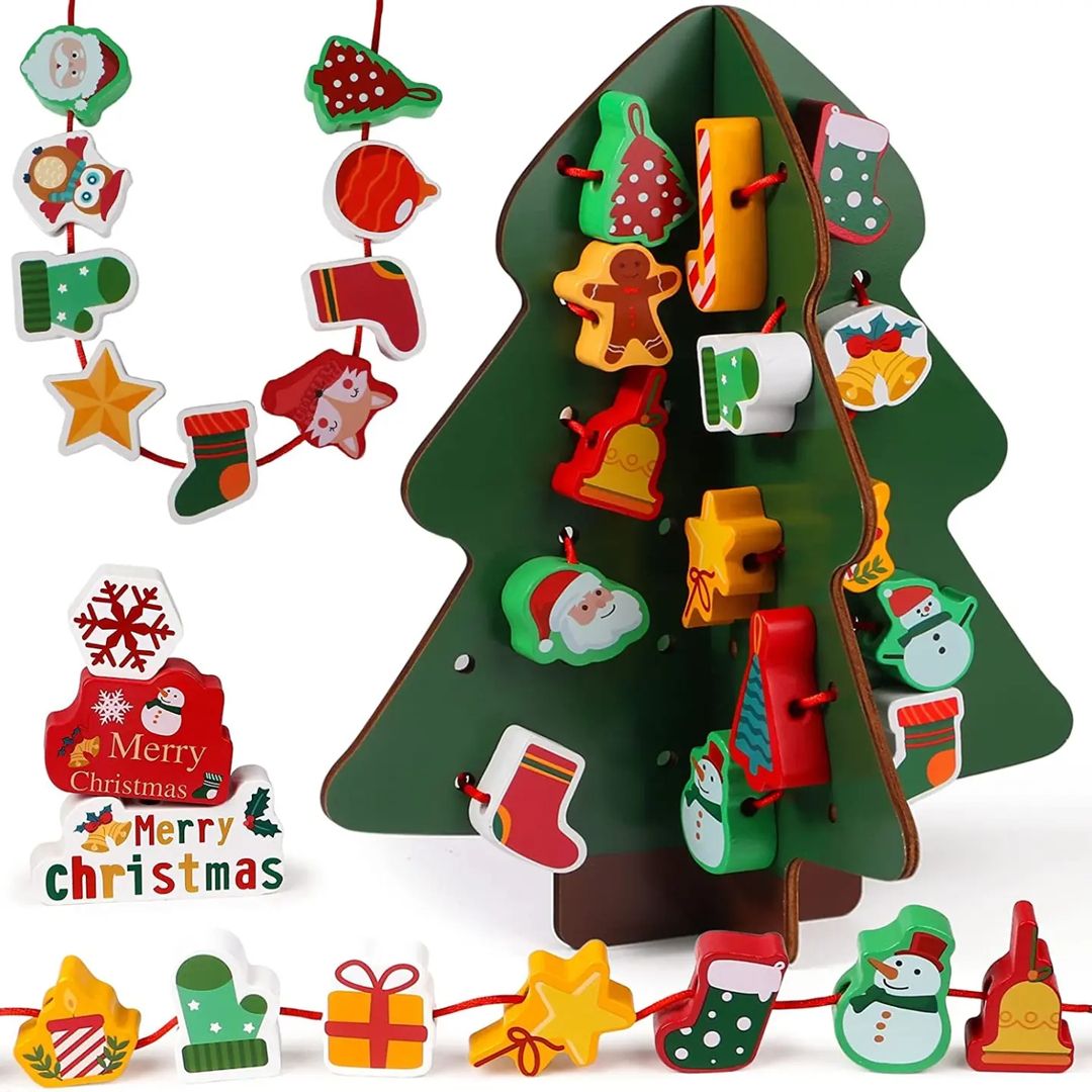 🎄 ДЕРЕВЯННАЯ ИГРУШКА — ШНУРОВКА «Новогодняя ёлочка»